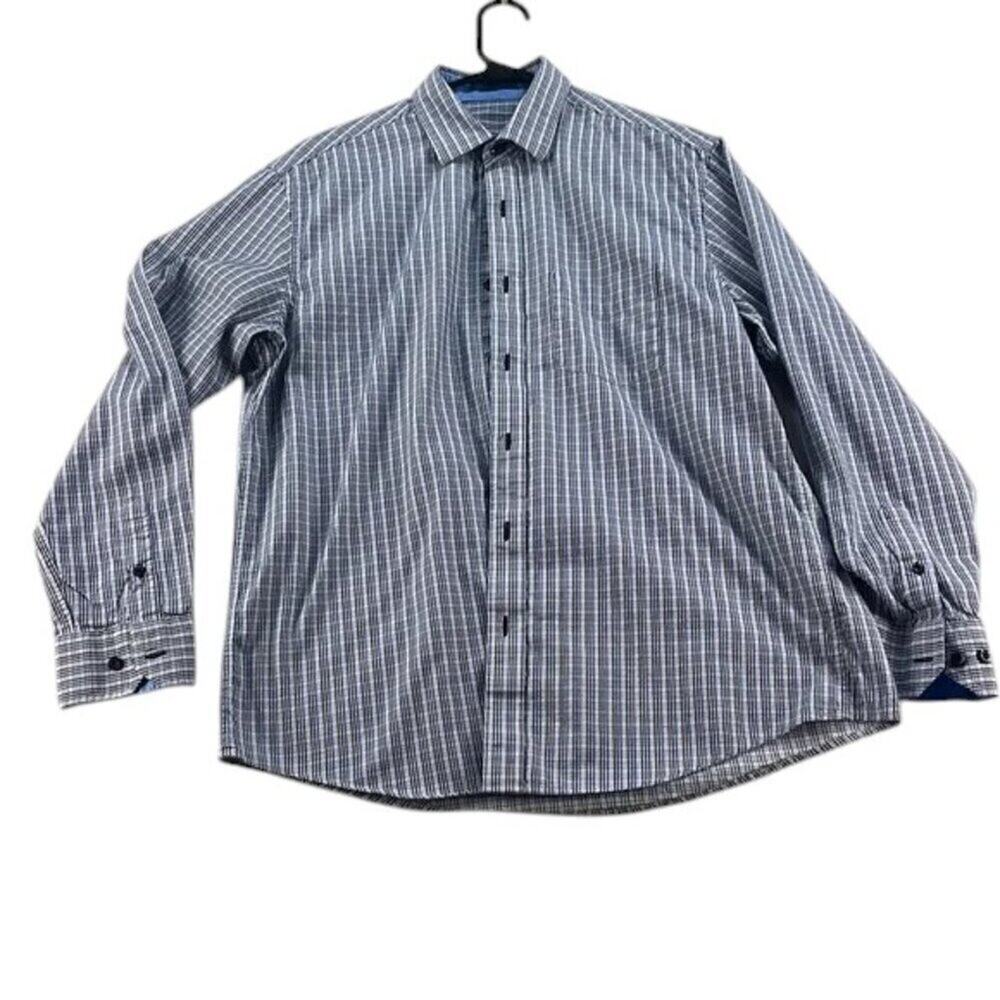 Tasso Elba Shirt Blue Button Down Men’s Size M 15–15.5 Neck Like New